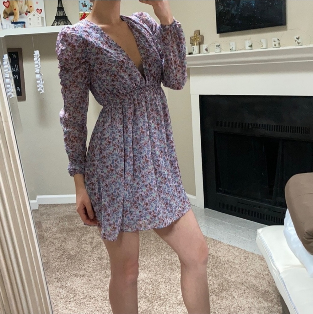wild fable | Long Sleeve Floral Mini Dress - Picture 6 of 14